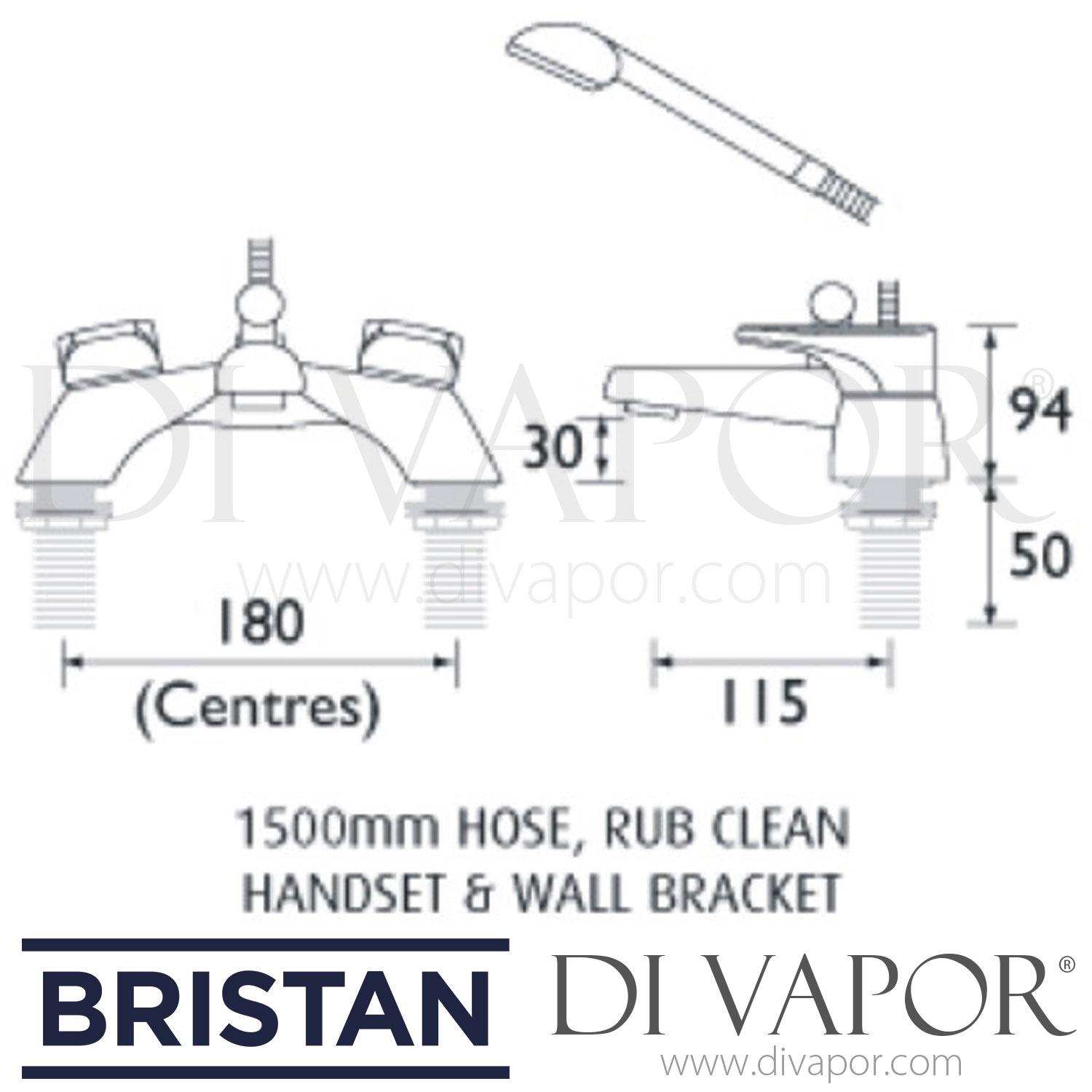 Bristan JU PBSM C Jute Pillar Bath Shower Mixer Spare Parts